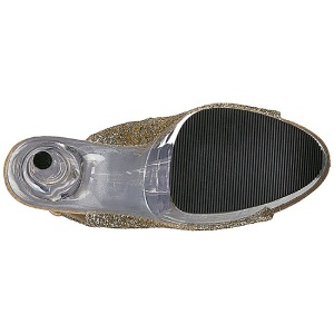 Oro scintillare 18 cm ADORE-1018G stivaletti plateau suola donna