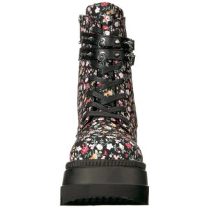 Panno di lino 11,5 cm SHAKER-52ST stivaletti gotico con zeppa alta
