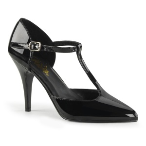 Patent 10 cm VANITY-415 t-strap pumps high heels black