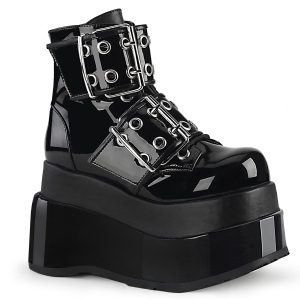 Patent 11,5 cm BEAR-104 demonia ankle boots platform black