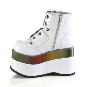 Patent 11,5 cm BEAR-104 demonia ankle boots platform white