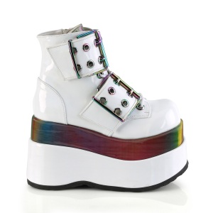 Patent 11,5 cm BEAR-104 demonia ankle boots platform white