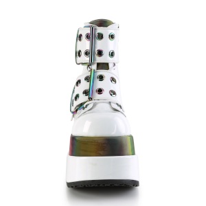 Patent 11,5 cm BEAR-104 demonia ankle boots platform white