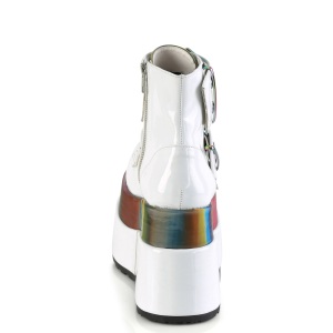 Patent 11,5 cm BEAR-104 demonia ankle boots platform white