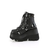 Patent 11,5 cm SHAKER-66 wedge ankle boots platform black