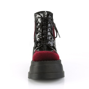 Patent 12 cm STOMP-18 lolita ankle boots wedge platform