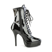 Patent 13,5 cm INDULGE-1020 Black ankle boots high heels