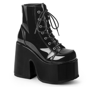 Patent 13 cm CAMEL-203 chunky demonia ankle boots platform