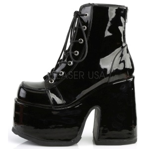 Patent 13 cm CAMEL-203 chunky demonia ankle boots platform