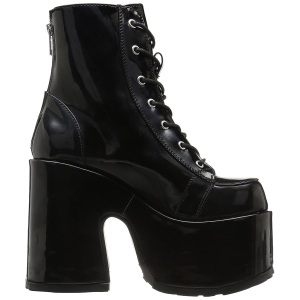 Patent 13 cm CAMEL-203 chunky demonia ankle boots platform