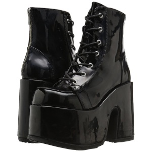 Patent 13 cm CAMEL-203 chunky demonia ankle boots platform