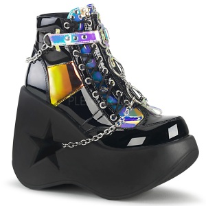 Patent 13 cm DYNAMITE-101 demonia ankle boots wedges platform