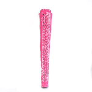 Patent 13 cm SEDUCE-3024 Pink high heeled mens thigh high boots