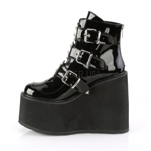 Patent 14 cm SWING-105 lolita ankle boots wedge platform