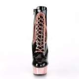Patent 15,5 cm DELIGHT-1020 Rose Chrome Platform Ankle Calf Boots