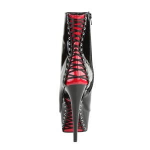 Patent 15 cm DELIGHT-1025 peep toe ankle boots womens