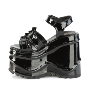 Patent 15 cm Demonia WAVE-13 lolita platform wedge sandals