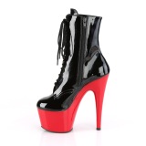 Patent 18 cm ADORE-1020 pleaser ankle boots with red soles