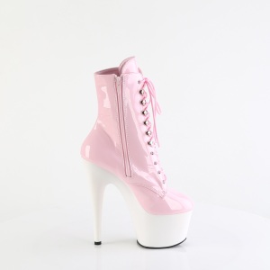 Patent 18 cm ADORE-1020 pleaser ankle boots with white soles