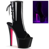 Patent 18 cm SKY-1018TT pleaser ankle boots with neon soles