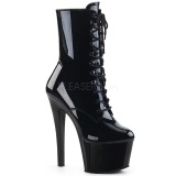 Patent 18 cm SKY-1020 Black lace up high heels ankle boots