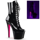 Patent 18 cm SKY-1020TT pleaser ankle boots with neon soles