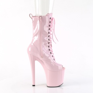 Patent 19 cm ENCHANT-1041 open toe ankle boots rose