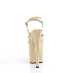 Patent 19 cm ENCHANT-709 beige pleaser shoes with high heels