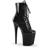 Patent 20 cm FLAMINGO-1020 womens platform soled ankle boots