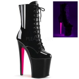 Patent 20 cm XTREME-1020TT pleaser ankle boots with neon soles