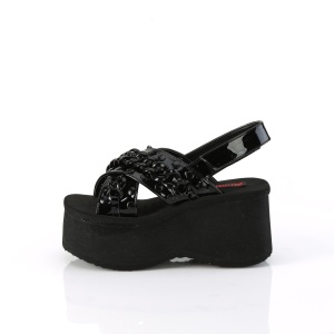 Patent 6,5 cm DemoniaCult FUNN-12 lolita emo platform sandals