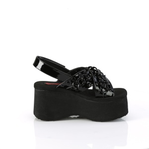 Patent 6,5 cm DemoniaCult FUNN-12 lolita emo platform sandals