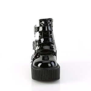 Patent 7,5 cm CREEPER-260 creepers boots women - rockabilly boots with buckle