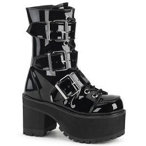 Patent 9,5 cm Demonia RANGER-308 gothic platform ankle boots
