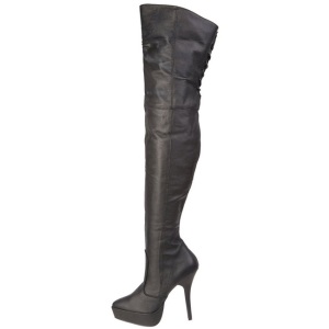 Pelle 13,5 cm INDULGE-3011 plateau suola stivali alti lunghi
