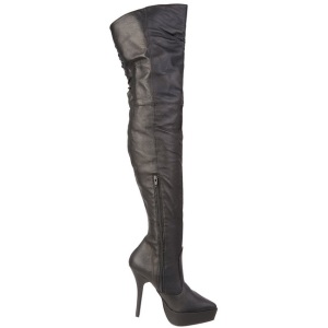 Pelle 13,5 cm INDULGE-3011 plateau suola stivali alti lunghi