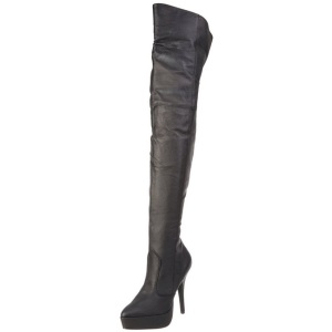 Pelle 13,5 cm INDULGE-3011 plateau suola stivali alti lunghi