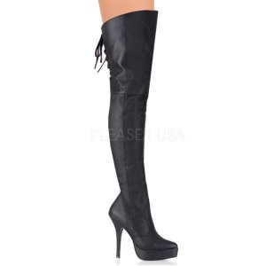 Pelle 13,5 cm INDULGE-3011 plateau suola stivali alti lunghi