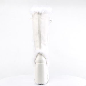 Pelliccia bianche tacco spesso 13 cm CAMEL-311 stivali con tacco chunky
