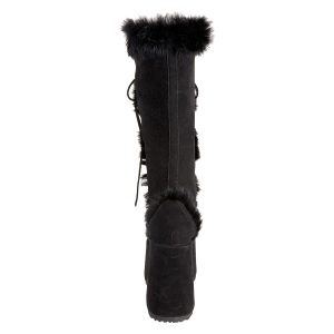 Pelliccia neri tacco spesso 13 cm CAMEL-311 stivali con tacco chunky