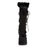 Pelliccia neri tacco spesso 13 cm CAMEL-311 stivali con tacco chunky