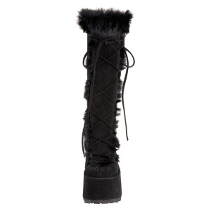 Pelliccia neri tacco spesso 13 cm CAMEL-311 stivali con tacco chunky
