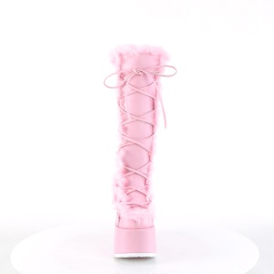 Pelliccia rosa tacco spesso 13 cm CAMEL-311 stivali con tacco chunky