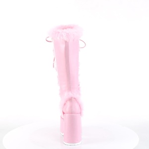 Pelliccia rosa tacco spesso 13 cm CAMEL-311 stivali con tacco chunky