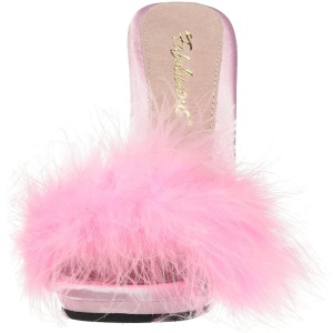 Pink 13 cm POISE-501F piume di marabu Mules Scarpe