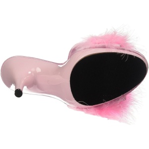 Pink 13 cm POISE-501F piume di marabu Mules Scarpe
