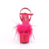 Pink 18 cm ADORE-709F sandalo tacco alto con piume exotic pole
