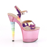 Pink 18 cm UNICORN-711T Acrylic platform high heels shoes