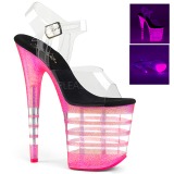 Pink 20 cm FLAMINGO-808UVLN High Heeled Sandal Neon Platform