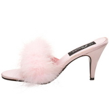 Pink 8 cm AMOUR-03 Marabou Feathers Mules Shoes